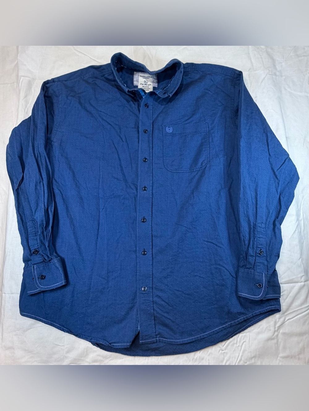 Panhandle Indigo Blue Western Men's Button-Up Shirt